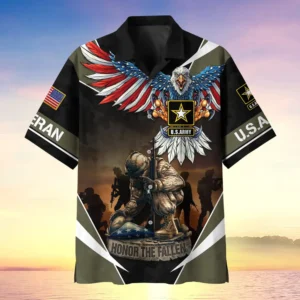 U.S. Army Veteran All Over Prints Oversized Hawaiian Shirt Military Inspired Military Inspired Clothing For Veterans