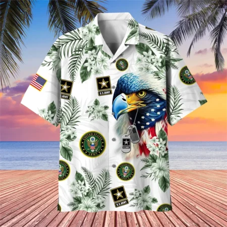 U.S. Army Veteran All Over Prints Oversized Hawaiian Shirt Military Inspired Respectful Attire For Army Service Members