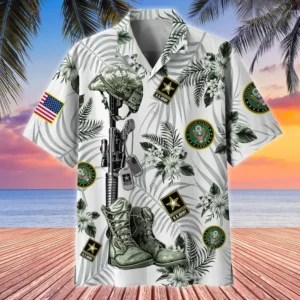 U.S. Army Veteran All Over Prints Oversized Hawaiian Shirt Patriotic Retired Soldiers Appreciation Gifts For Military Veterans