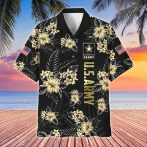 U.S. Army Veteran All Over Prints Oversized Hawaiian Shirt Patriotic Retired Soldiers Patriotic Clothing For Veteran Events