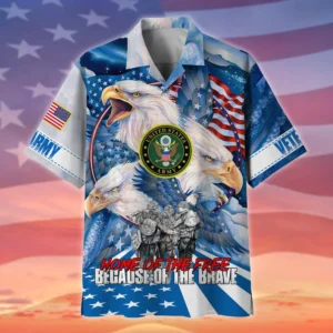 U.S. Army Veteran All Over Prints Oversized Hawaiian Shirt Veteran Pride Military Inspired Clothing For Veterans