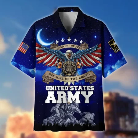 U.S. Army Veteran All Over Prints Oversized Hawaiian Shirt Veteran Pride Patriotic Clothing For Veteran Events