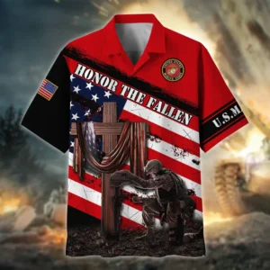 U.S. Marine Corps Veteran  Military Inspired Appreciation Gifts For Military Veterans All Over Prints Oversized Hawaiian Shirt