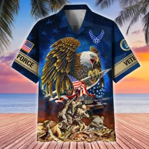 U.S. Marine Corps Veteran Veteran Pride U.S. Marine Corps Veteran Apparel All Over Prints Oversized Hawaiian Shirt