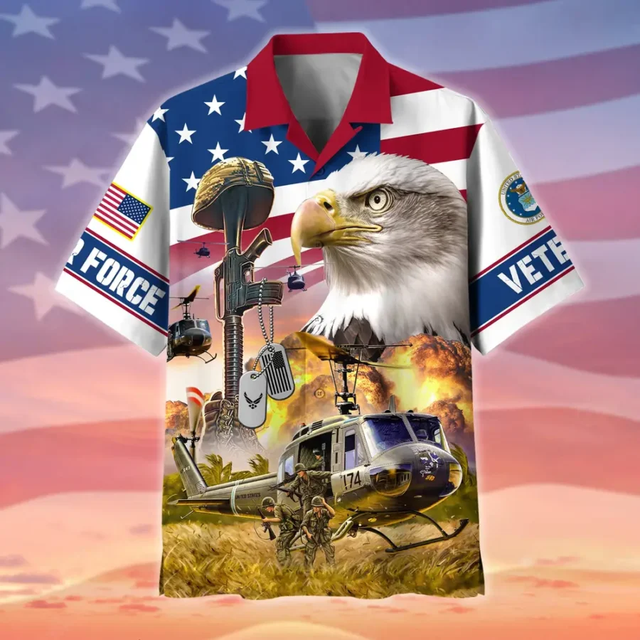 U.S. Air Force Veteran  Military Inspired Appreciation Gifts For Military Veterans All Over Prints Oversized Hawaiian Shirt