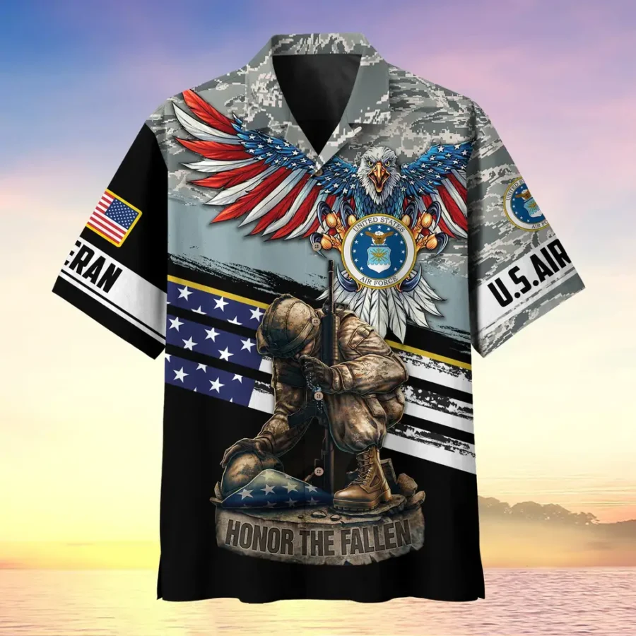 U.S. Air Force Veteran  Military Inspired Appreciation Gifts For Military Veterans All Over Prints Oversized Hawaiian Shirt