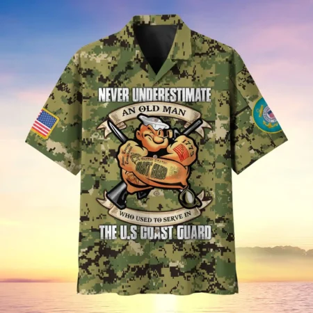 U.S. Coast Guard Veteran  Military Inspired Military Inspired Clothing For Veterans All Over Prints Oversized Hawaiian Shirt