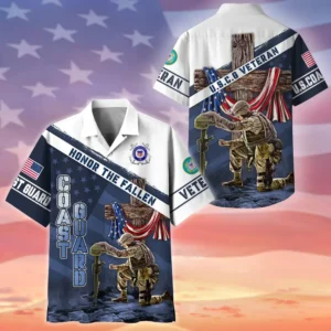 U.S. Coast Guard Veteran  Military Inspired Military Inspired Clothing For Veterans All Over Prints Oversized Hawaiian Shirt