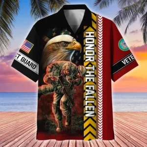 U.S. Coast Guard Veteran  Military Inspired Respectful Attire For U.S. Coast Guard Service Members All Over Prints Oversized Hawaiian Shirt