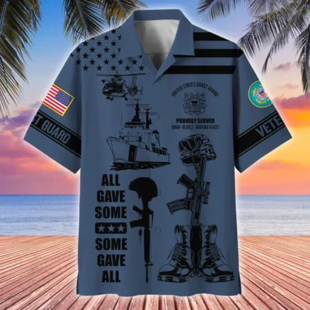 U.S. Coast Guard Veteran  Military Inspired Respectful Attire For U.S. Coast Guard Service Members All Over Prints Oversized Hawaiian Shirt