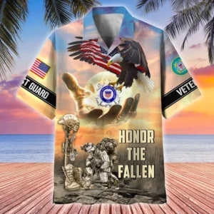 U.S. Coast Guard Veteran  Military Inspired Respectful Attire For U.S. Coast Guard Service Members All Over Prints Oversized Hawaiian Shirt