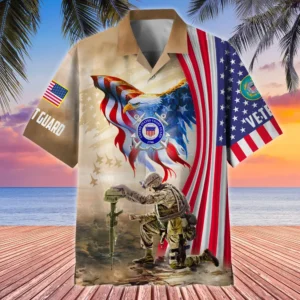 U.S. Coast Guard Veteran  Military Inspired U.S. Coast Guard Veteran Apparel All Over Prints Oversized Hawaiian Shirt