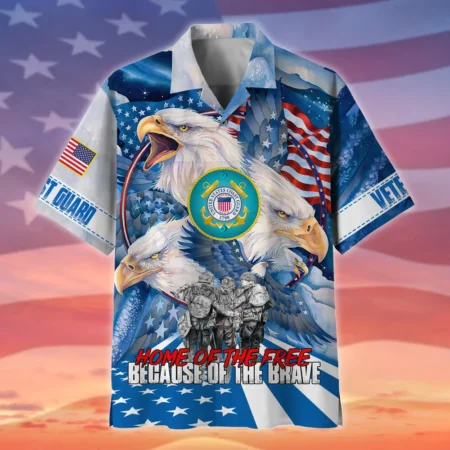 U.S. Coast Guard Veteran  Military Inspired U.S. Coast Guard Veteran Apparel All Over Prints Oversized Hawaiian Shirt