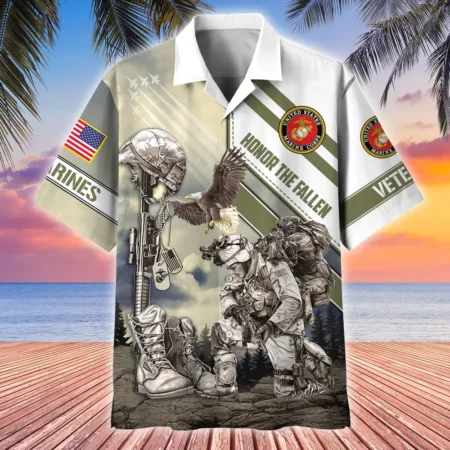 U.S. Marine Corps Veteran  Military Inspired U.S. Marine Corps Veteran Apparel All Over Prints Oversized Hawaiian Shirt