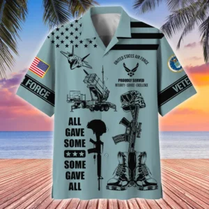 U.S. Air Force Veteran  Patriotic Retired Soldiers Military Inspired Clothing For Veterans All Over Prints Oversized Hawaiian Shirt