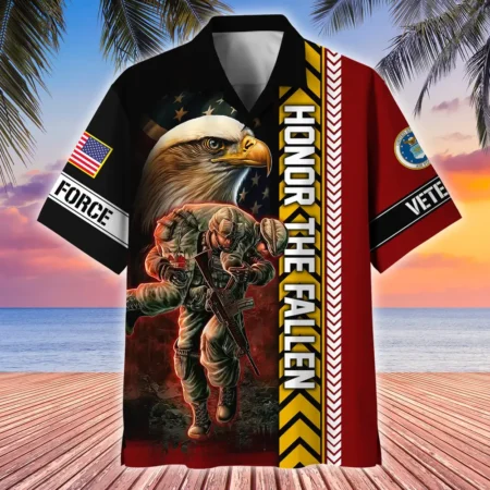 U.S. Air Force Veteran  Patriotic Retired Soldiers Patriotic Attire For Military Retirees All Over Prints Oversized Hawaiian Shirt