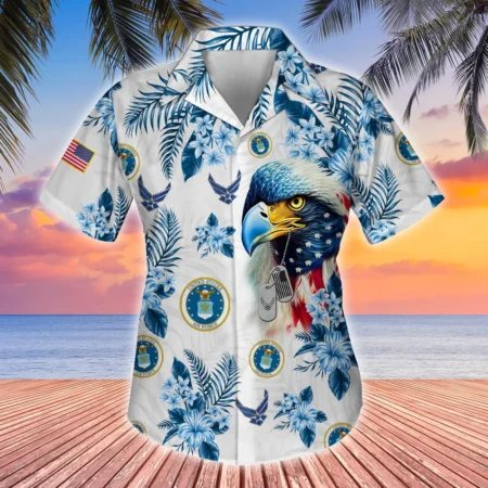 U.S. Air Force Veteran  Patriotic Retired Soldiers Patriotic Attire For Military Retirees All Over Prints Oversized Hawaiian Shirt