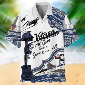 U.S. Air Force Veteran  Patriotic Retired Soldiers Patriotic Clothing For Veteran Events All Over Prints Oversized Hawaiian Shirt