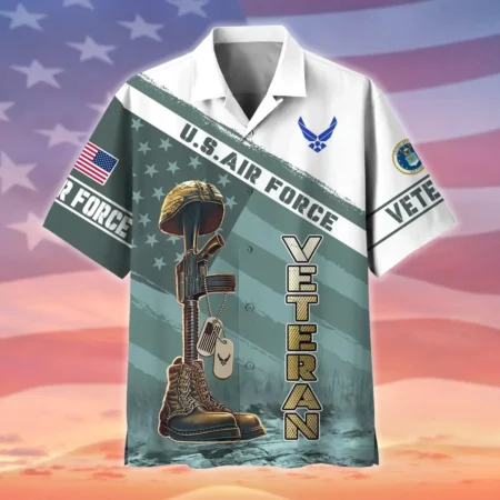 U.S. Air Force Veteran  Patriotic Retired Soldiers Patriotic Clothing For Veteran Events All Over Prints Oversized Hawaiian Shirt