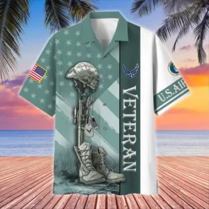 U.S. Air Force Veteran  Patriotic Retired Soldiers Respectful Attire For U.S. Air Force Service Members All Over Prints Oversized Hawaiian Shirt