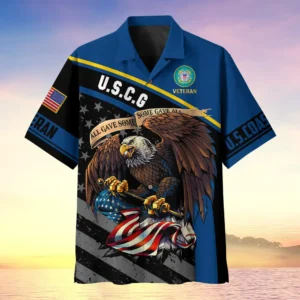 U.S. Coast Guard Veteran  U.S. Coast Guard Veteran Uniform Appreciation Gifts For Military Veterans All Over Prints Oversized Hawaiian Shirt