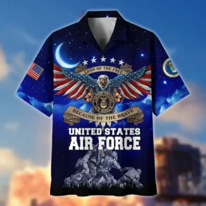 U.S. Air Force Veteran U.S. Air Force Retirees Military Inspired Clothing For Veterans All Over Prints Oversized Hawaiian Shirt