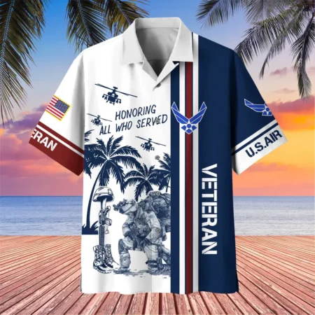 U.S. Air Force Veteran U.S. Air Force Retirees Military Inspired Clothing For Veterans All Over Prints Oversized Hawaiian Shirt