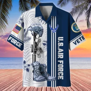 U.S. Air Force Veteran U.S. Air Force Retirees Patriotic Clothing For Veteran Events All Over Prints Oversized Hawaiian Shirt