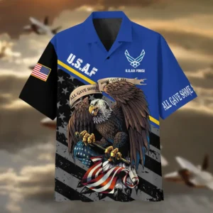 U.S. Air Force Veteran U.S. Air Force Retirees Patriotic Attire For Military Retirees All Over Prints Oversized Hawaiian Shirt