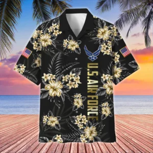 U.S. Air Force Veteran U.S. Air Force Retirees Patriotic Clothing For Veteran Events All Over Prints Oversized Hawaiian Shirt