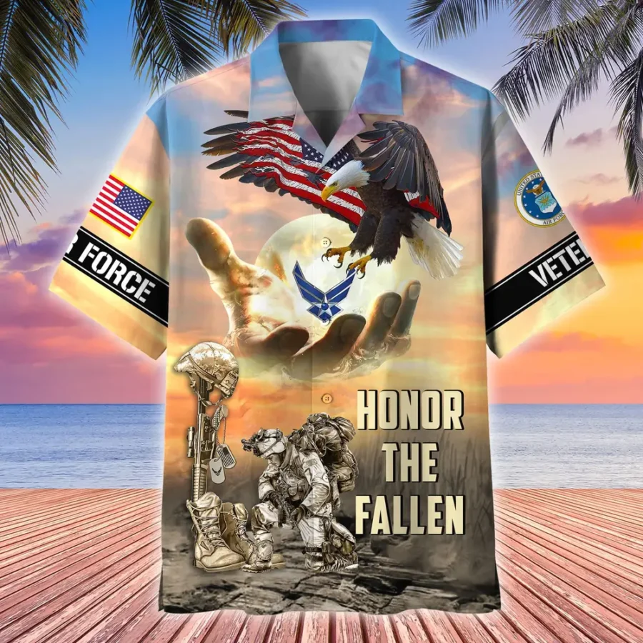 U.S. Air Force Veteran U.S. Air Force Retirees U.S. Air Force Veteran Apparel All Over Prints Oversized Hawaiian Shirt