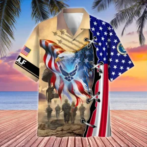 U.S. Air Force Veteran  U.S. Air Force Veteran Uniform Patriotic Clothing For Veteran Events All Over Prints Oversized Hawaiian Shirt