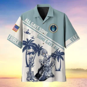 U.S. Air Force Veteran  U.S. Air Force Veteran Uniform Respectful Attire For U.S. Air Force Service Members All Over Prints Oversized Hawaiian Shirt