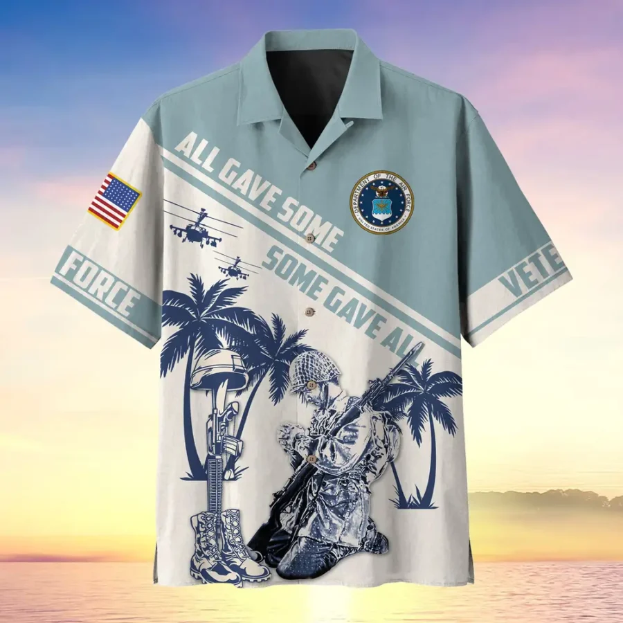 U.S. Air Force Veteran  U.S. Air Force Veteran Uniform Patriotic Clothing For Veteran Events All Over Prints Oversized Hawaiian Shirt