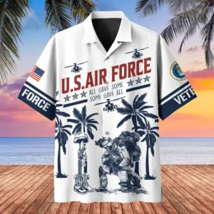 U.S. Air Force Veteran  U.S. Air Force Veteran Uniform Respectful Attire For U.S. Air Force Service Members All Over Prints Oversized Hawaiian Shirt