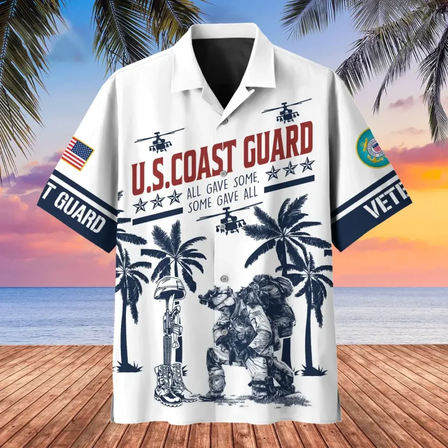 U.S. Coast Guard Veteran U.S. Coast Guard Retirees Appreciation Gifts For Military Veterans All Over Prints Oversized Hawaiian Shirt