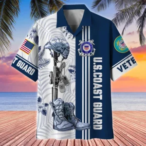 U.S. Coast Guard Veteran U.S. Coast Guard Retirees Respectful Attire For U.S. Coast Guard Service Members All Over Prints Oversized Hawaiian Shirt