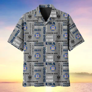 U.S. Coast Guard Veteran U.S. Coast Guard Retirees Respectful Attire For U.S. Coast Guard Service Members All Over Prints Oversized Hawaiian Shirt