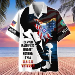 U.S. Coast Guard Veteran  U.S. Coast Guard Veteran Uniform Military Inspired Clothing For Veterans All Over Prints Oversized Hawaiian Shirt