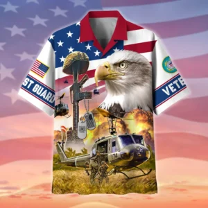 U.S. Coast Guard Veteran  U.S. Coast Guard Veteran Uniform U.S. Coast Guard Veteran Apparel All Over Prints Oversized Hawaiian Shirt