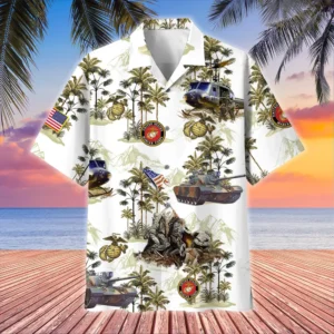 U.S. Marine Corps Veteran U.S. Marine Corps Retirees Appreciation Gifts For Military Veterans All Over Prints Oversized Hawaiian Shirt