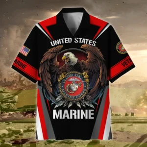 U.S. Marine Corps Veteran U.S. Marine Corps Retirees Respectful Attire For U.S. Marine Corps Service Members All Over Prints Oversized Hawaiian Shirt