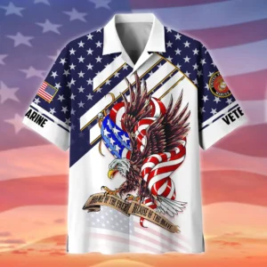 U.S. Marine Corps Veteran U.S. Marine Corps Retirees Respectful Attire For U.S. Marine Corps Service Members All Over Prints Oversized Hawaiian Shirt