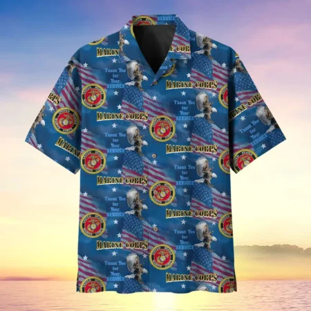 U.S. Marine Corps Veteran  U.S. Marine Corps Veteran Uniform Appreciation Gifts For Military Veterans All Over Prints Oversized Hawaiian Shirt