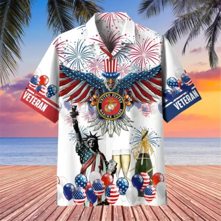 U.S. Marine Corps Veteran  U.S. Marine Corps Veteran Uniform Appreciation Gifts For Military Veterans All Over Prints Oversized Hawaiian Shirt