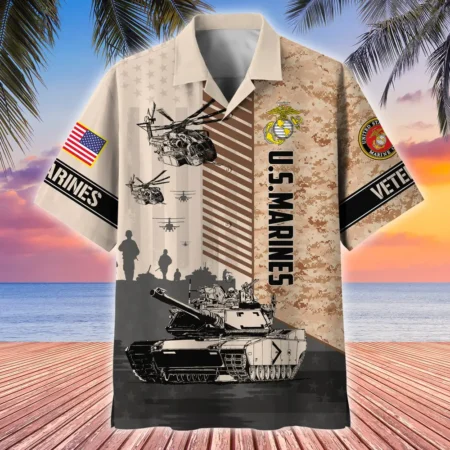 U.S. Marine Corps Veteran  U.S. Marine Corps Veteran Uniform U.S. Marine Corps Veteran Apparel All Over Prints Oversized Hawaiian Shirt