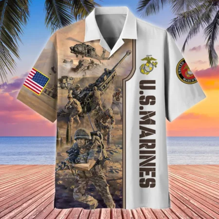 U.S. Marine Corps Veteran  U.S. Marine Corps Veteran Uniform U.S. Marine Corps Veteran Apparel All Over Prints Oversized Hawaiian Shirt