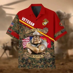 U.S. Marine Corps Veteran  U.S. Marine Corps Veteran Uniform U.S. Marine Corps Veteran Apparel All Over Prints Oversized Hawaiian Shirt