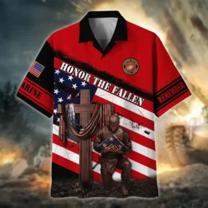 U.S. Marine Corps Veteran U.S. Marine Corps Retirees Appreciation Gifts For Military Veterans All Over Prints Oversized Hawaiian Shirt