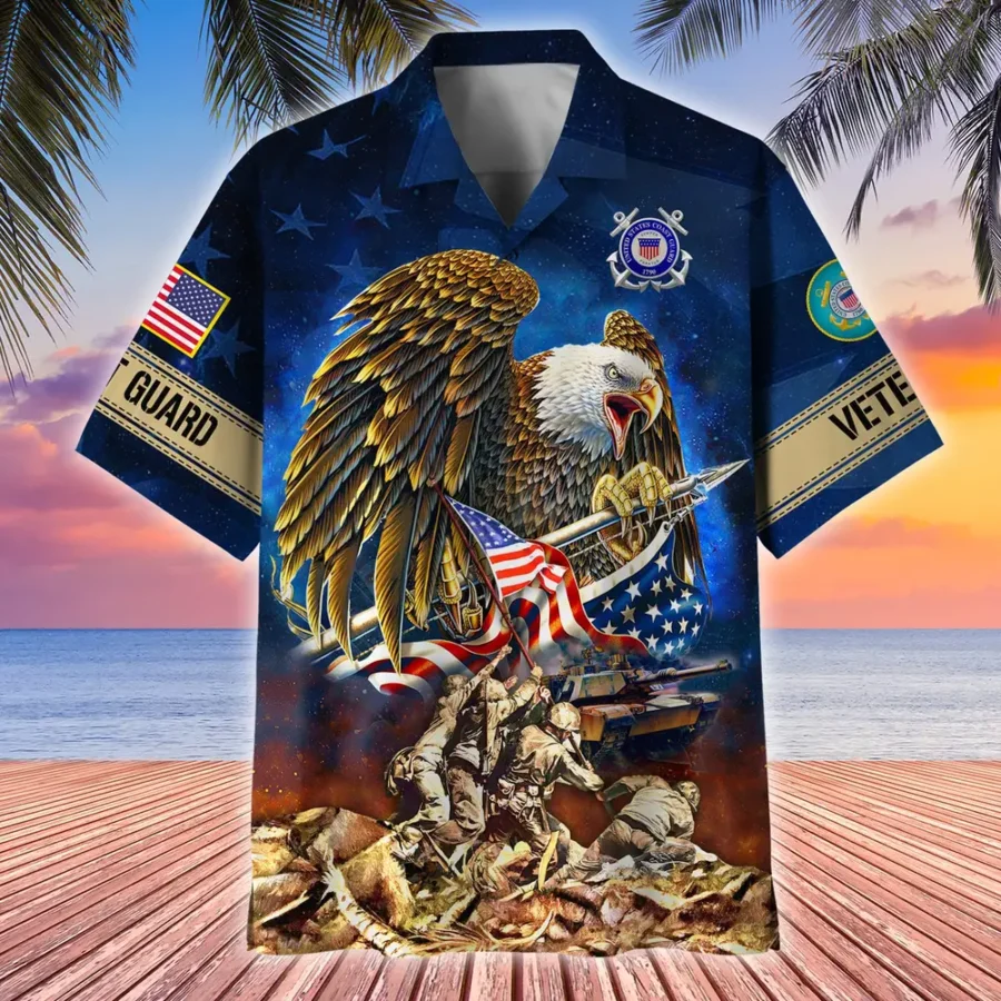 U.S. Coast Guard Veteran Veteran Pride Appreciation Gifts For Military Veterans All Over Prints Oversized Hawaiian Shirt